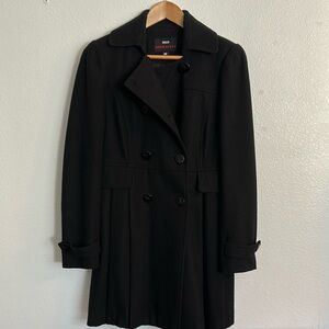 Miss Sixty Black Wool-Blend Trench Coat
